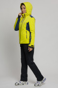 Купить Горнолыжная куртка женская желтого цвета 77033J, фото 9