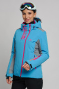 Купить Горнолыжная куртка женская синего цвета 77033S, фото 2
