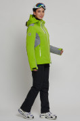 Купить Горнолыжная куртка женская зеленого цвета 77033Z, фото 13