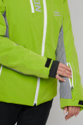 Купить Горнолыжная куртка женская зеленого цвета 77033Z, фото 2