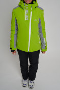 Купить Горнолыжная куртка женская зеленого цвета 77033Z, фото 4