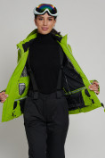 Купить Горнолыжная куртка женская зеленого цвета 77033Z, фото 6