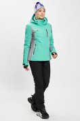 Купить Горнолыжная куртка женская бирюзового цвета 77034Br, фото 11