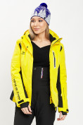 Купить Горнолыжная куртка женская желтого цвета 77034J, фото 8