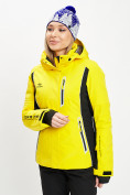 Купить Горнолыжная куртка женская желтого цвета 77034J, фото 3