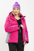 Купить Горнолыжная куртка женская розового цвета 77034R, фото 13