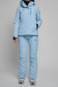 Купить Горнолыжный костюм женский голубого цвета 77039Gl, фото 9