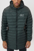 Купить Куртка мужская демисезонная удлиненная цвета хаки 7704Kh, фото 11