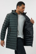 Купить Куртка мужская демисезонная удлиненная цвета хаки 7704Kh, фото 14