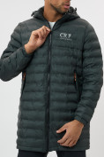Купить Куртка мужская демисезонная удлиненная цвета хаки 7704Kh, фото 8