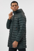 Купить Куртка мужская демисезонная удлиненная цвета хаки 7704Kh, фото 9