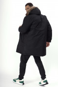 Купить Парка мужская зимняя с мехом черного цвета 7707Ch, фото 10