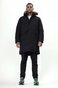 Купить Парка мужская зимняя с мехом черного цвета 7707Ch, фото 12