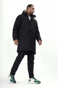 Купить Парка мужская зимняя с мехом черного цвета 7707Ch, фото 13