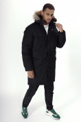 Купить Парка мужская зимняя с мехом черного цвета 7707Ch, фото 21