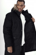 Купить Парка мужская зимняя с мехом черного цвета 7707Ch, фото 24