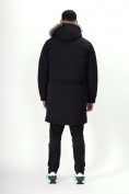 Купить Парка мужская зимняя с мехом черного цвета 7707Ch, фото 6