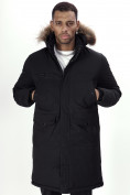 Купить Парка мужская зимняя с мехом черного цвета 7707Ch, фото 7