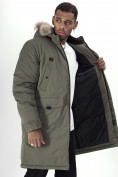 Купить Парка мужская зимняя с мехом цвета хаки 7707Kh, фото 23