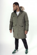 Купить Парка мужская зимняя с мехом цвета хаки 7707Kh, фото 25