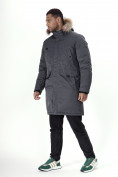 Купить Парка мужская зимняя с мехом темно-серого цвета 7707TC, фото 2