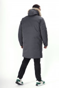 Купить Парка мужская зимняя с мехом темно-серого цвета 7707TC, фото 4