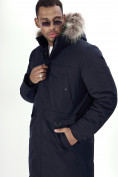 Купить Парка мужская зимняя с мехом темно-синего цвета 7707TS, фото 22