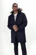 Купить Парка мужская зимняя с мехом темно-синего цвета 7707TS, фото 24