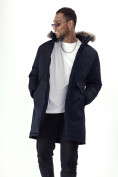 Купить Парка мужская зимняя с мехом темно-синего цвета 7707TS, фото 25