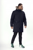 Купить Парка мужская зимняя с мехом темно-синего цвета 7707TS, фото 3
