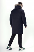 Купить Парка мужская зимняя с мехом темно-синего цвета 7707TS, фото 4