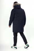 Купить Парка мужская зимняя с мехом темно-синего цвета 7707TS, фото 5