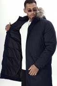 Купить Парка мужская зимняя с мехом темно-синего цвета 7707TS, фото 8