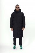 Купить Куртка удлинённая мужская зимняя черного цвета 7708Ch