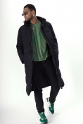 Купить Куртка удлинённая мужская зимняя черного цвета 7708Ch, фото 10