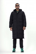 Купить Куртка удлинённая мужская зимняя черного цвета 7708Ch, фото 11
