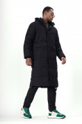 Купить Куртка удлинённая мужская зимняя черного цвета 7708Ch, фото 12