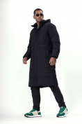 Купить Куртка удлинённая мужская зимняя черного цвета 7708Ch, фото 13