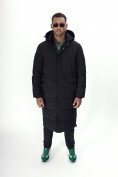 Купить Куртка удлинённая мужская зимняя черного цвета 7708Ch, фото 14