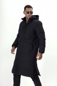 Купить Куртка удлинённая мужская зимняя черного цвета 7708Ch, фото 20