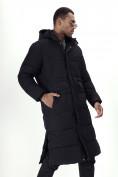 Купить Куртка удлинённая мужская зимняя черного цвета 7708Ch, фото 21