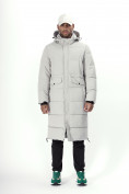 Купить Куртка удлинённая мужская зимняя светло-серого цвета 7708SS