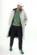 Купить Куртка удлинённая мужская зимняя светло-серого цвета 7708SS, фото 11