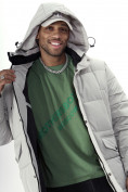 Купить Куртка удлинённая мужская зимняя светло-серого цвета 7708SS, фото 12