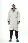Купить Куртка удлинённая мужская зимняя светло-серого цвета 7708SS, фото 13
