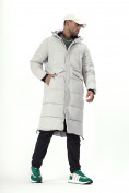 Купить Куртка удлинённая мужская зимняя светло-серого цвета 7708SS, фото 14