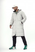 Купить Куртка удлинённая мужская зимняя светло-серого цвета 7708SS, фото 15
