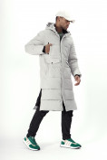 Купить Куртка удлинённая мужская зимняя светло-серого цвета 7708SS, фото 19