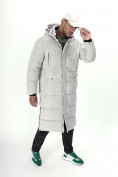 Купить Куртка удлинённая мужская зимняя светло-серого цвета 7708SS, фото 22