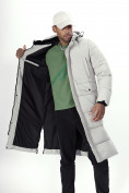 Купить Куртка удлинённая мужская зимняя светло-серого цвета 7708SS, фото 24